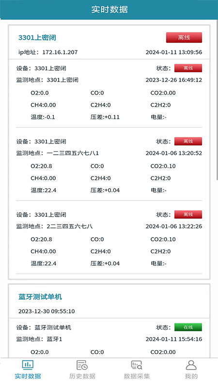 煤矿密闭空间多参数监测系统