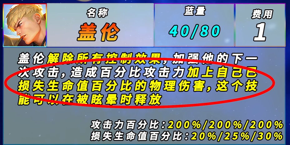 金铲铲之战的s6更新情况 盖伦的技能效果的解读