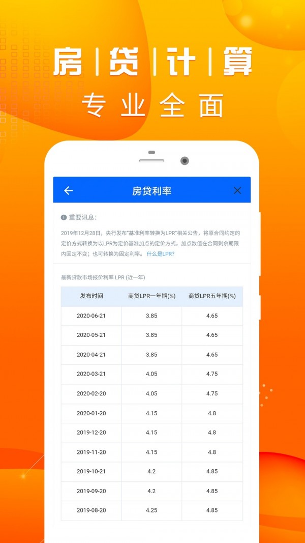 房贷计算LPR