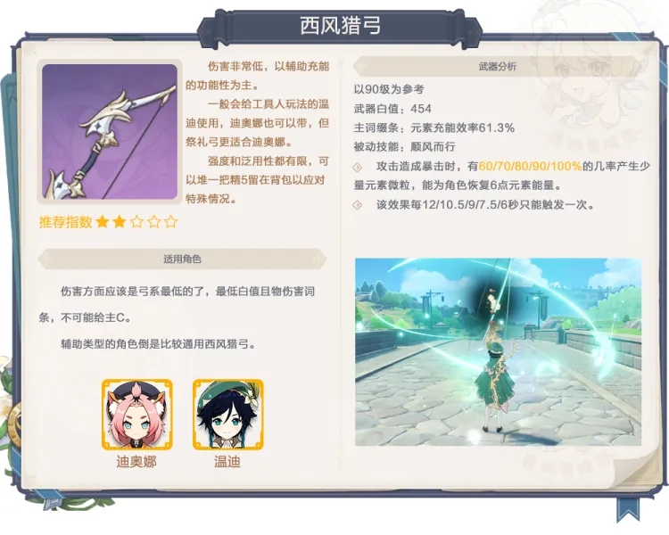 原神西风武器如何 西风武器中的细节 原神西风武器如何 西风武器中的细节