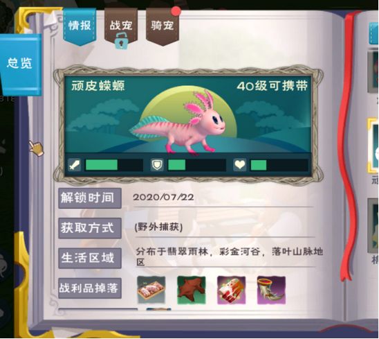 创造与魔法蝾螈战宠技能