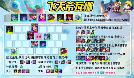云顶之弈飞天希瓦娜一星吃分二星吃鸡