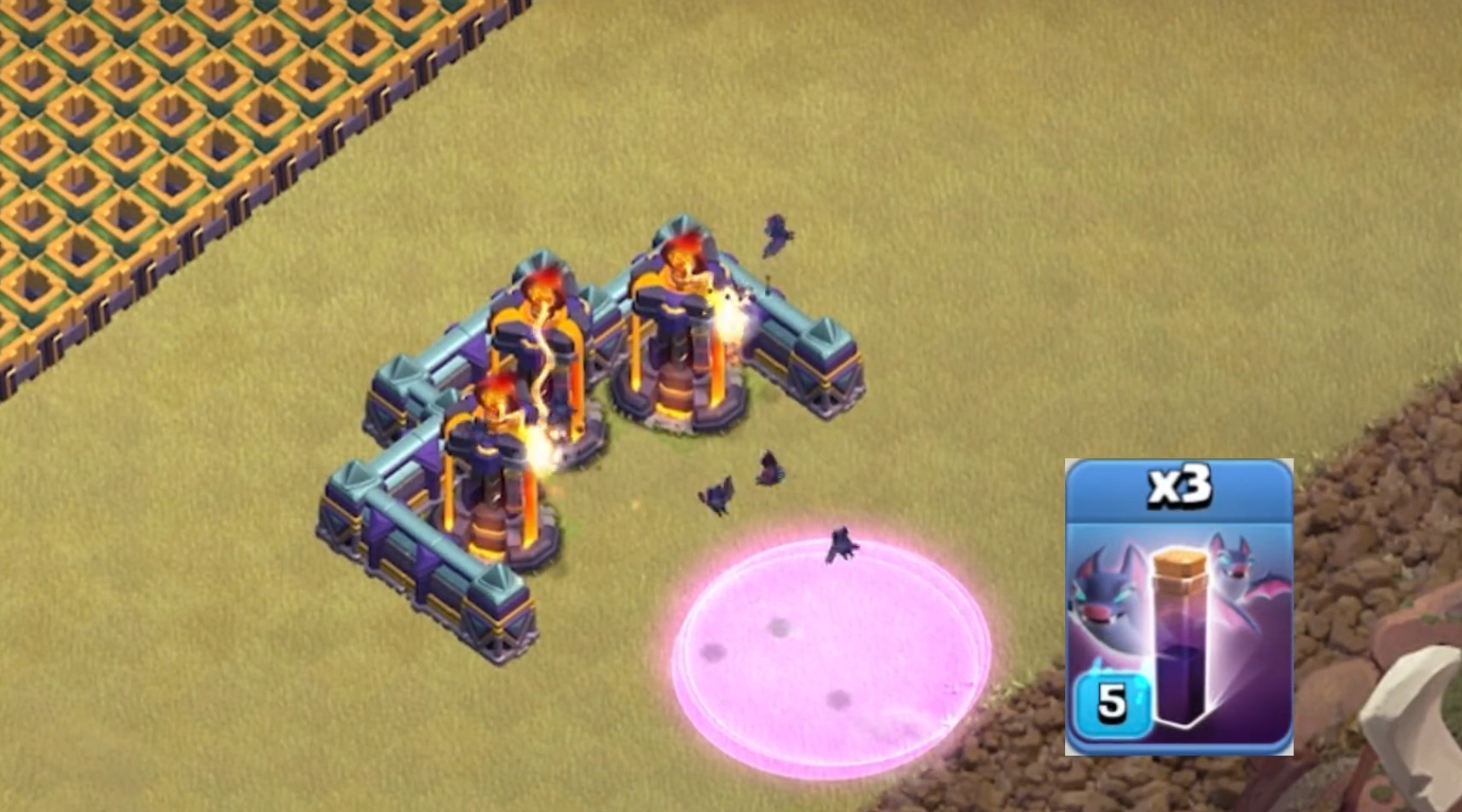 部落冲突打蝙蝠法术怎么打的